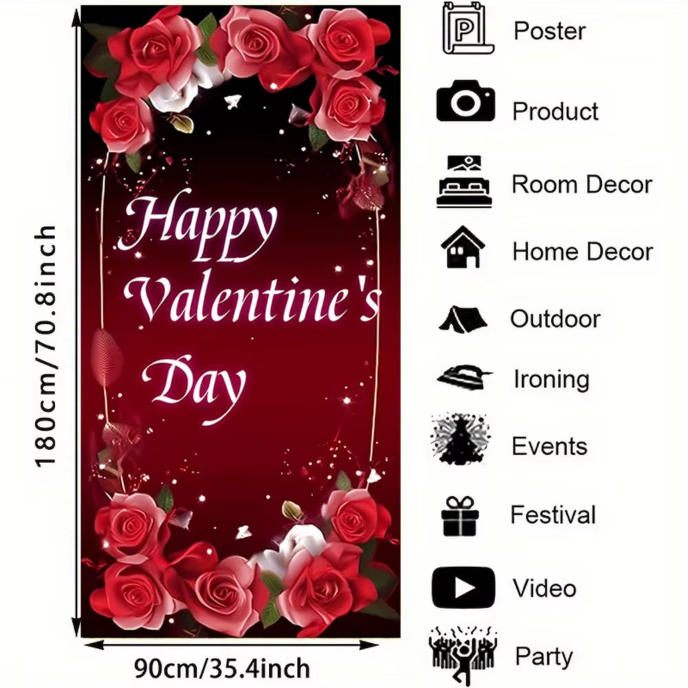 Valentine Door Cover with Red Roses