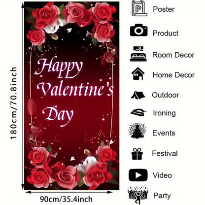 Valentine Door Cover with Red Roses