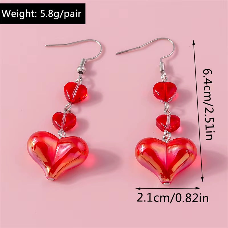 Romantic Red Heart Earrings