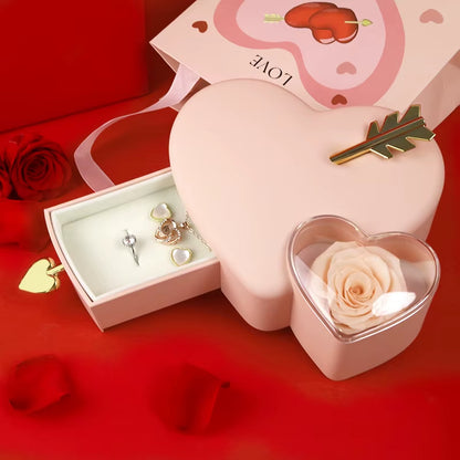 Love Rose Ring Necklace Display Box