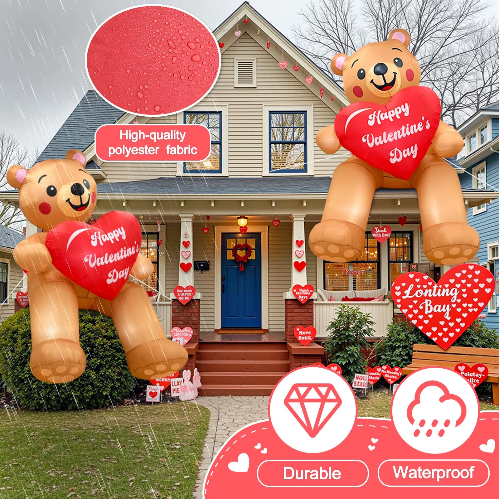 8FT Valentine Inflatable Bear