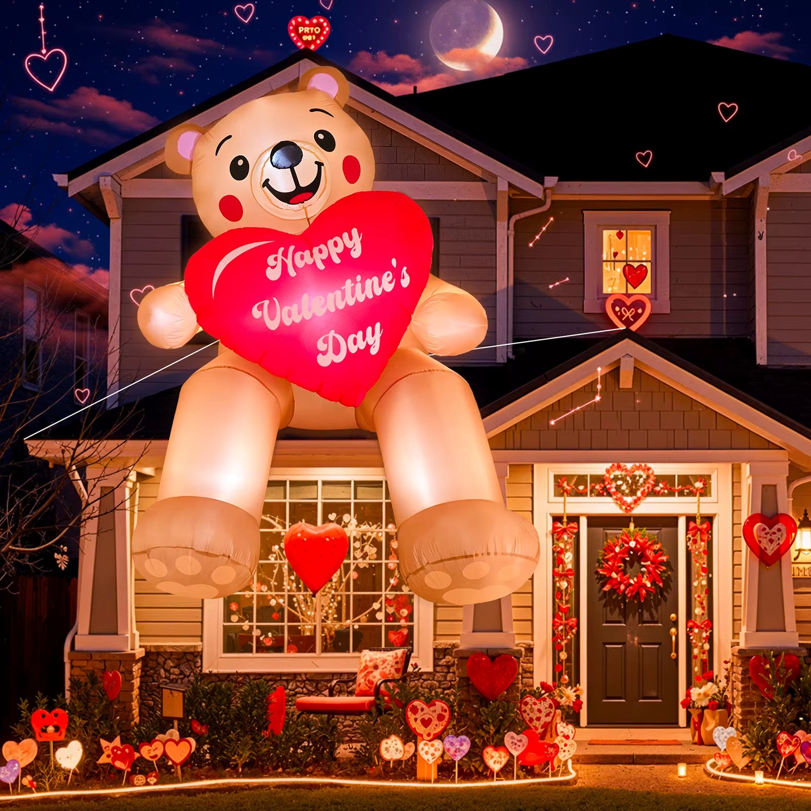 8FT Valentine Inflatable Bear
