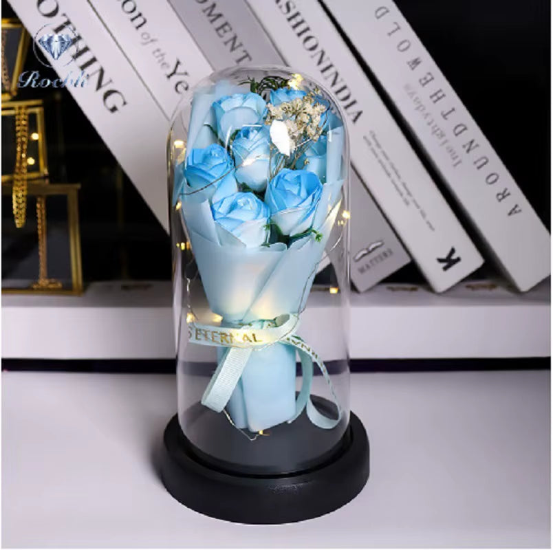 Infinity Rose Glass Dome Decor