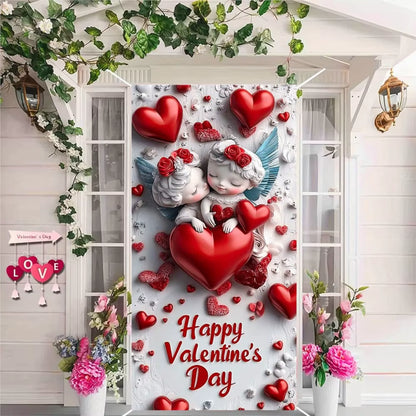 Valentine Door Cover with Red Roses