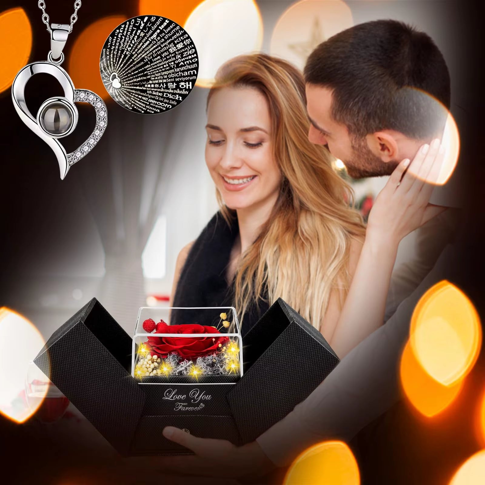 Heart-Shaped Crystal Rose Tree