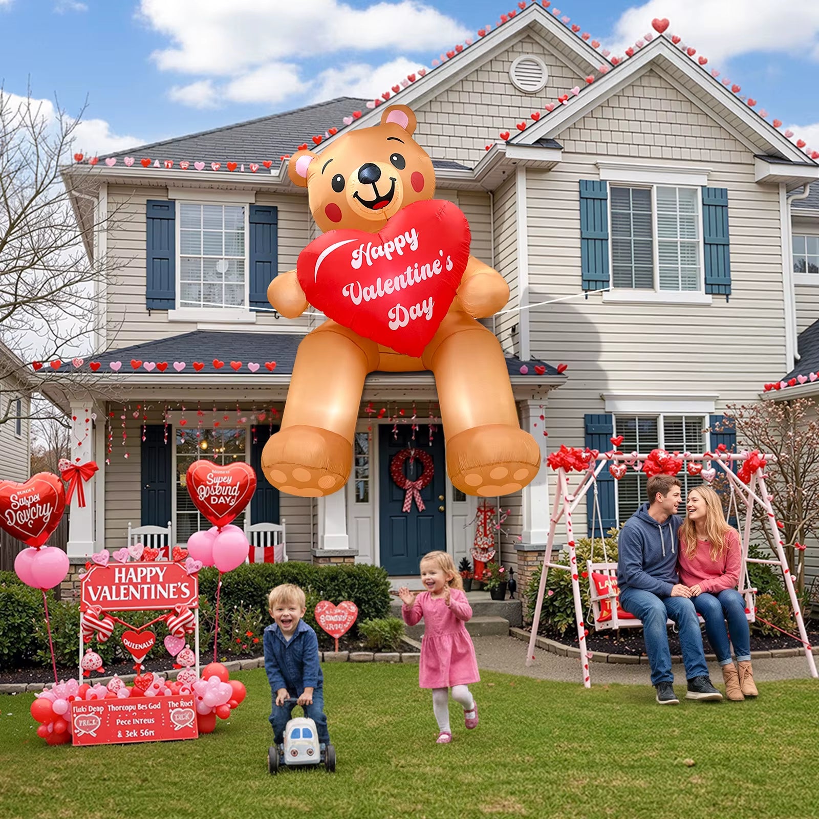 8FT Valentine Inflatable Bear