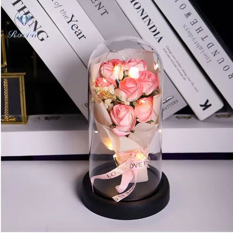 Infinity Rose Glass Dome Decor