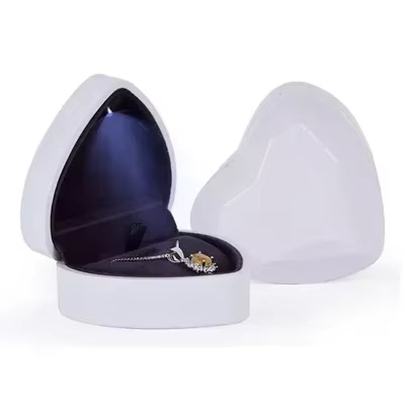 Heart-Shaped LED Light Jewelry Box