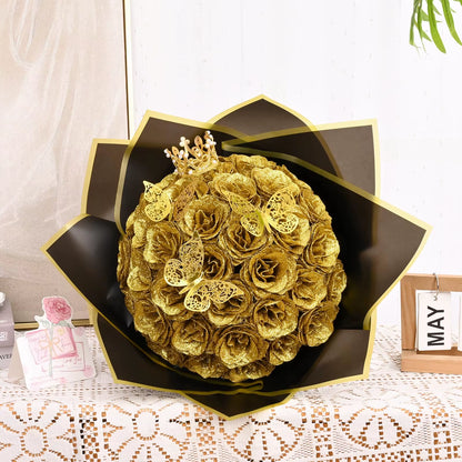 12PCS Glitter Roses Artificial Flowers