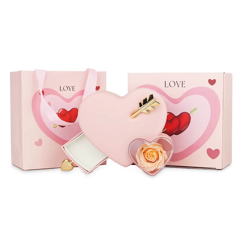 Love Rose Ring Necklace Display Box