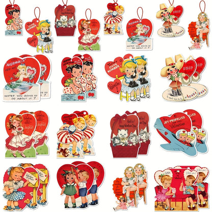 24PCS Vintage Valentine’s Day Ornaments