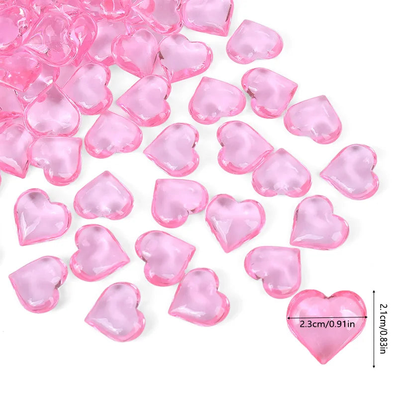 • 10PCS 3D Heart Gem Decorations