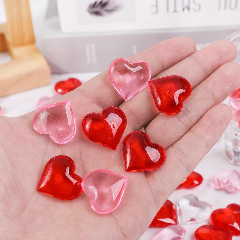 • 10PCS 3D Heart Gem Decorations