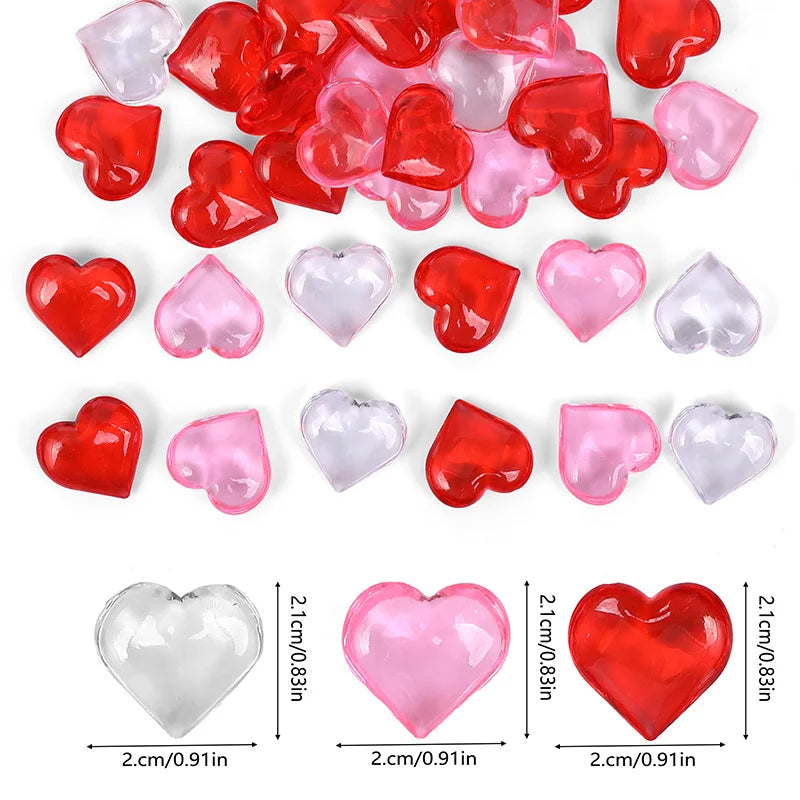 • 10PCS 3D Heart Gem Decorations