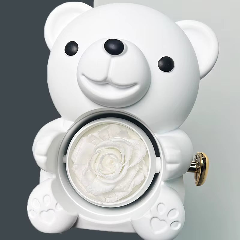 Eternal Rose Teddy Bear Jewelry Box