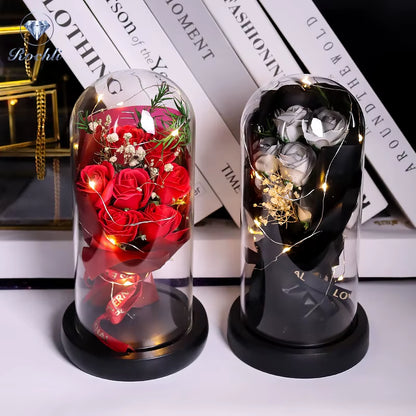 Infinity Rose Glass Dome Decor