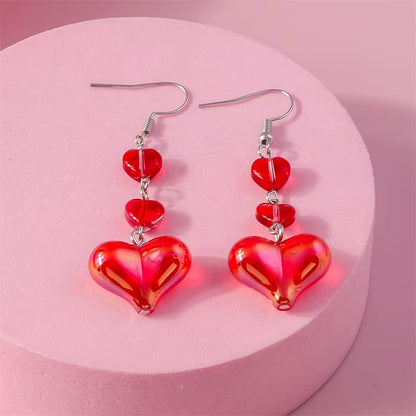 Romantic Red Heart Earrings