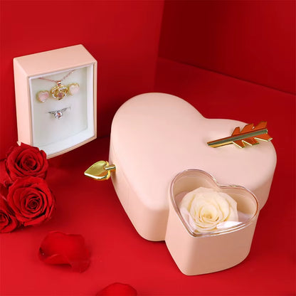Love Rose Ring Necklace Display Box