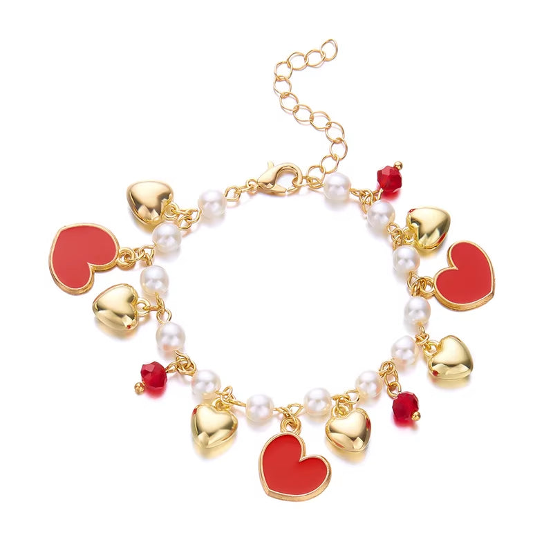 Red Strawberry Charm Bracelet