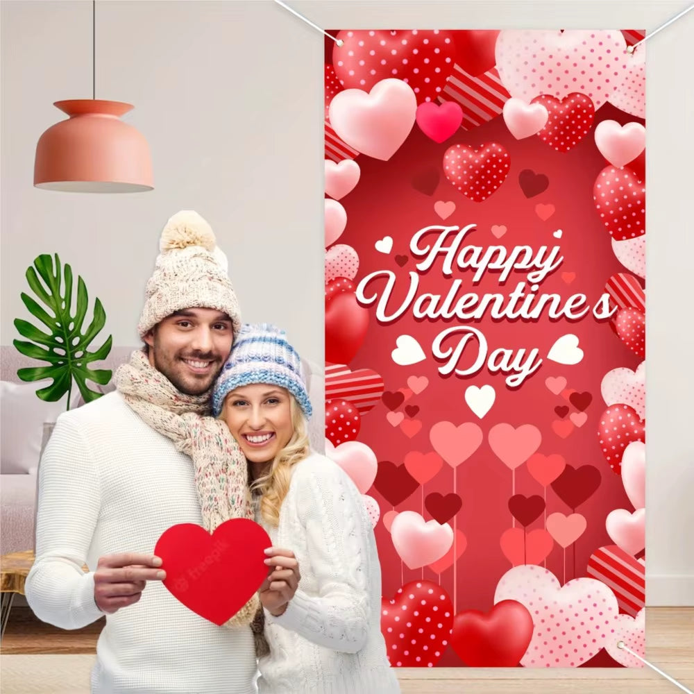 Valentine Door Cover with Red Roses