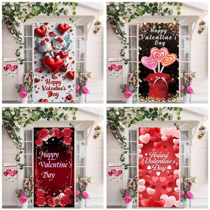 Valentine Door Cover with Red Roses